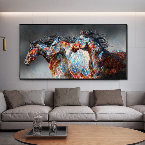 Wild Three Horse Abstract